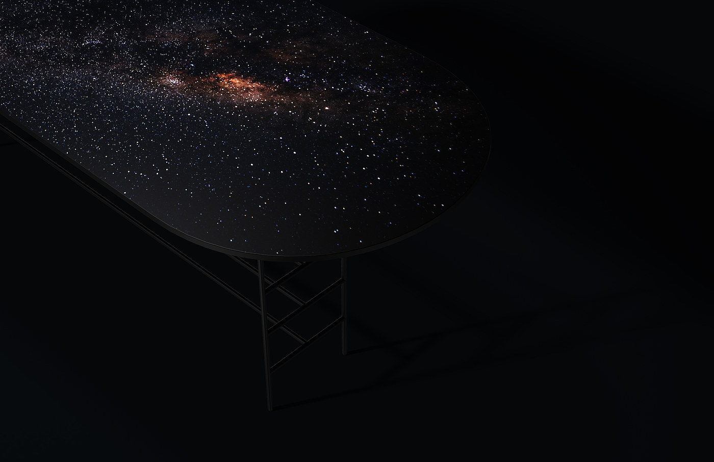 dark，space，Star River，universe，Minimalist，Long table，