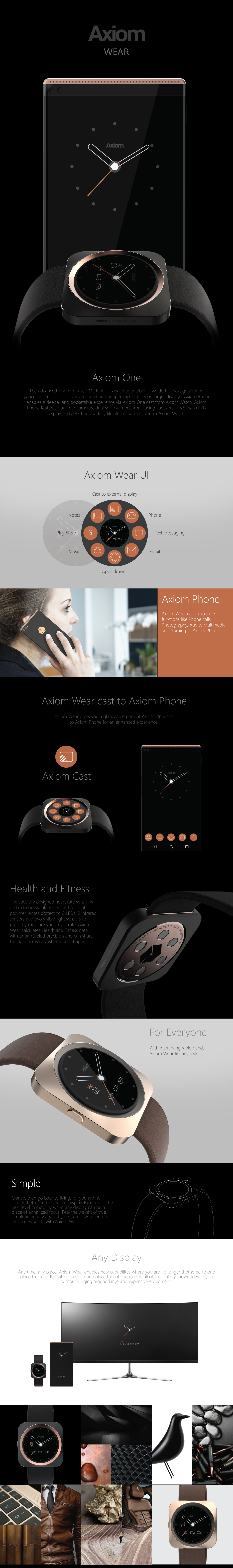 Mobile linkage，Axiom Wear，black，Wristwatch，Wrist watch，intelligence，Ryan Smalley，