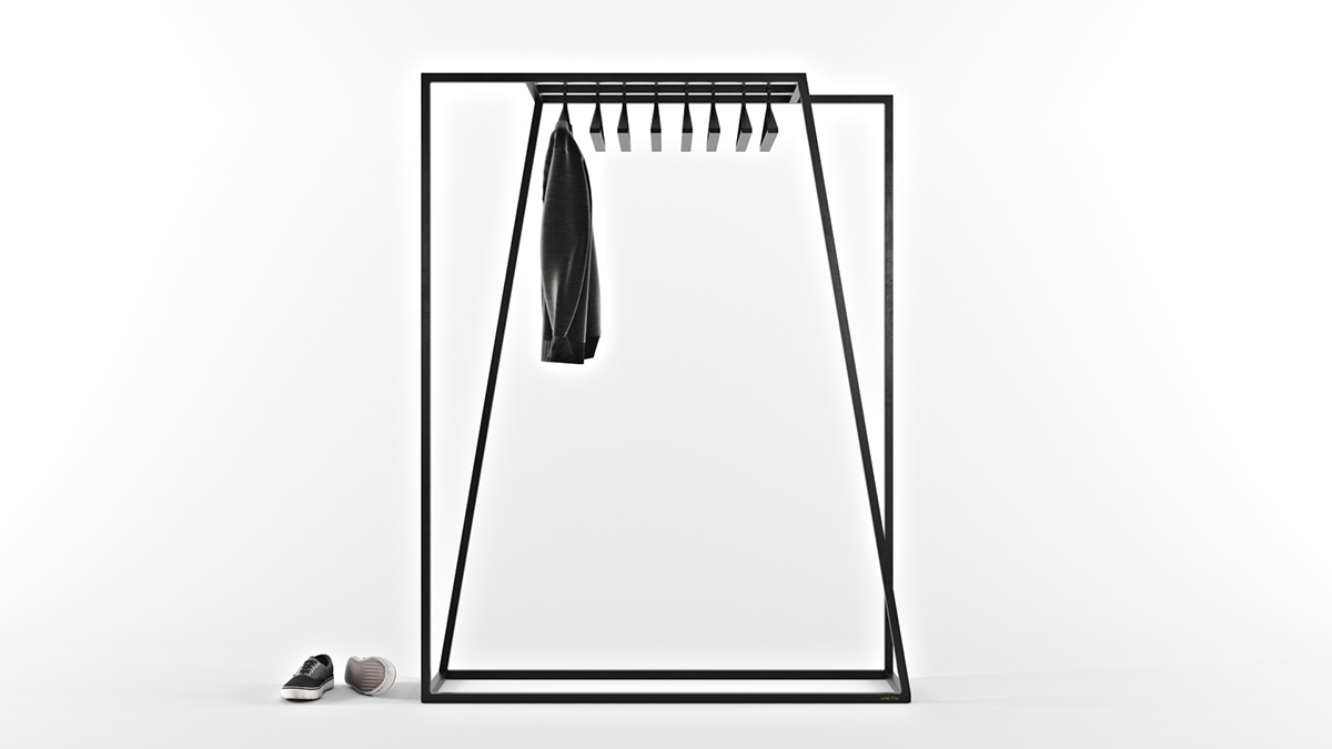 product design，furniture，coat hanger，Horizontal - hanger，