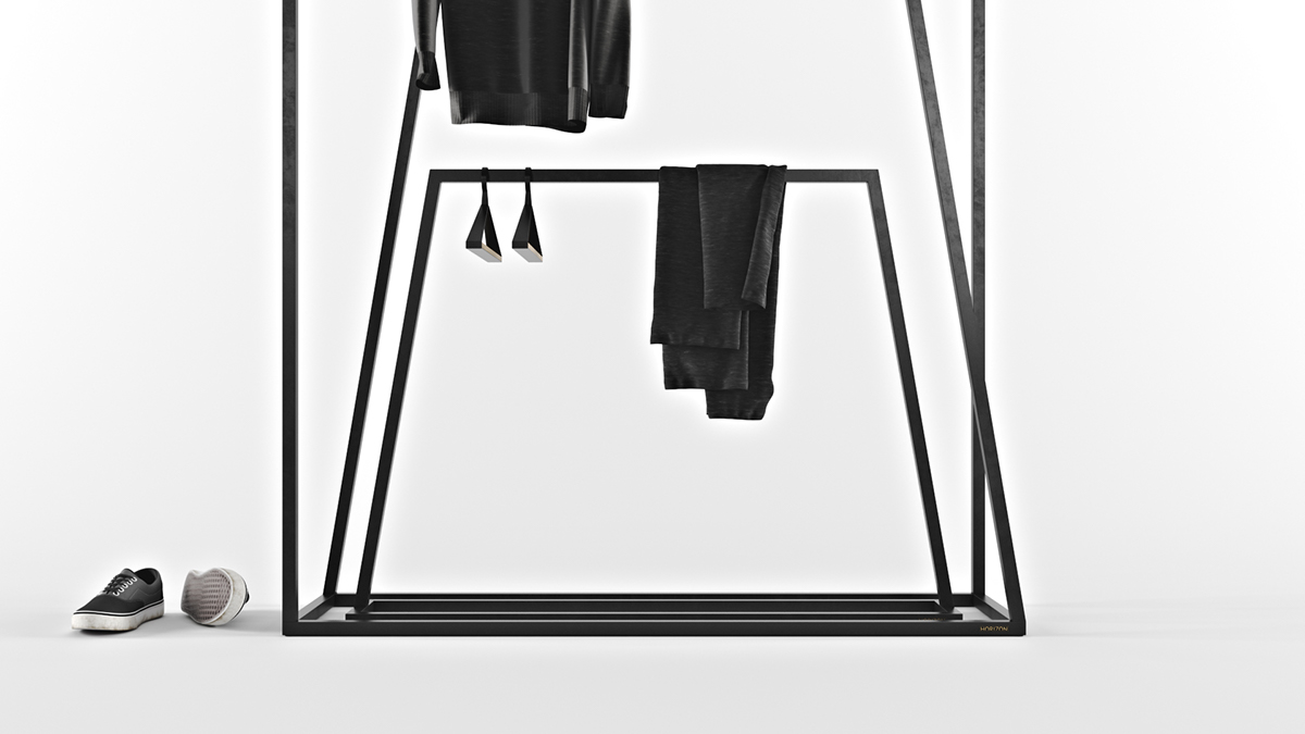 product design，furniture，coat hanger，Horizontal - hanger，
