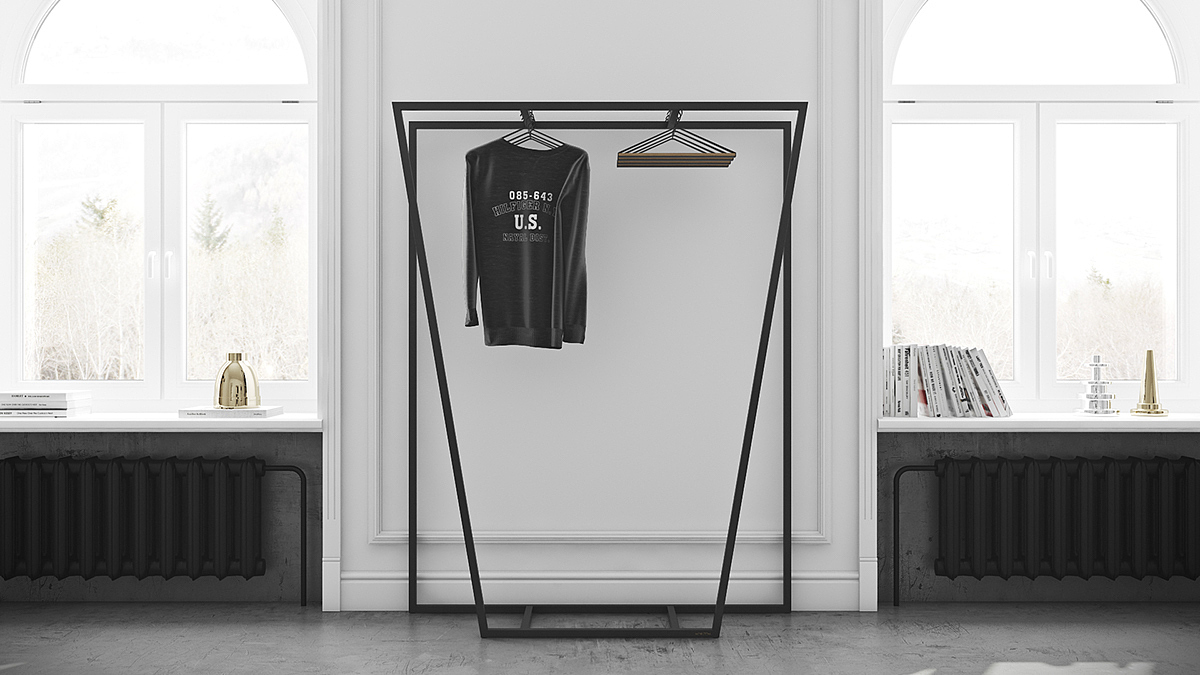 product design，furniture，coat hanger，Horizontal - hanger，