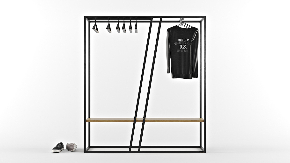 product design，furniture，coat hanger，Horizontal - hanger，