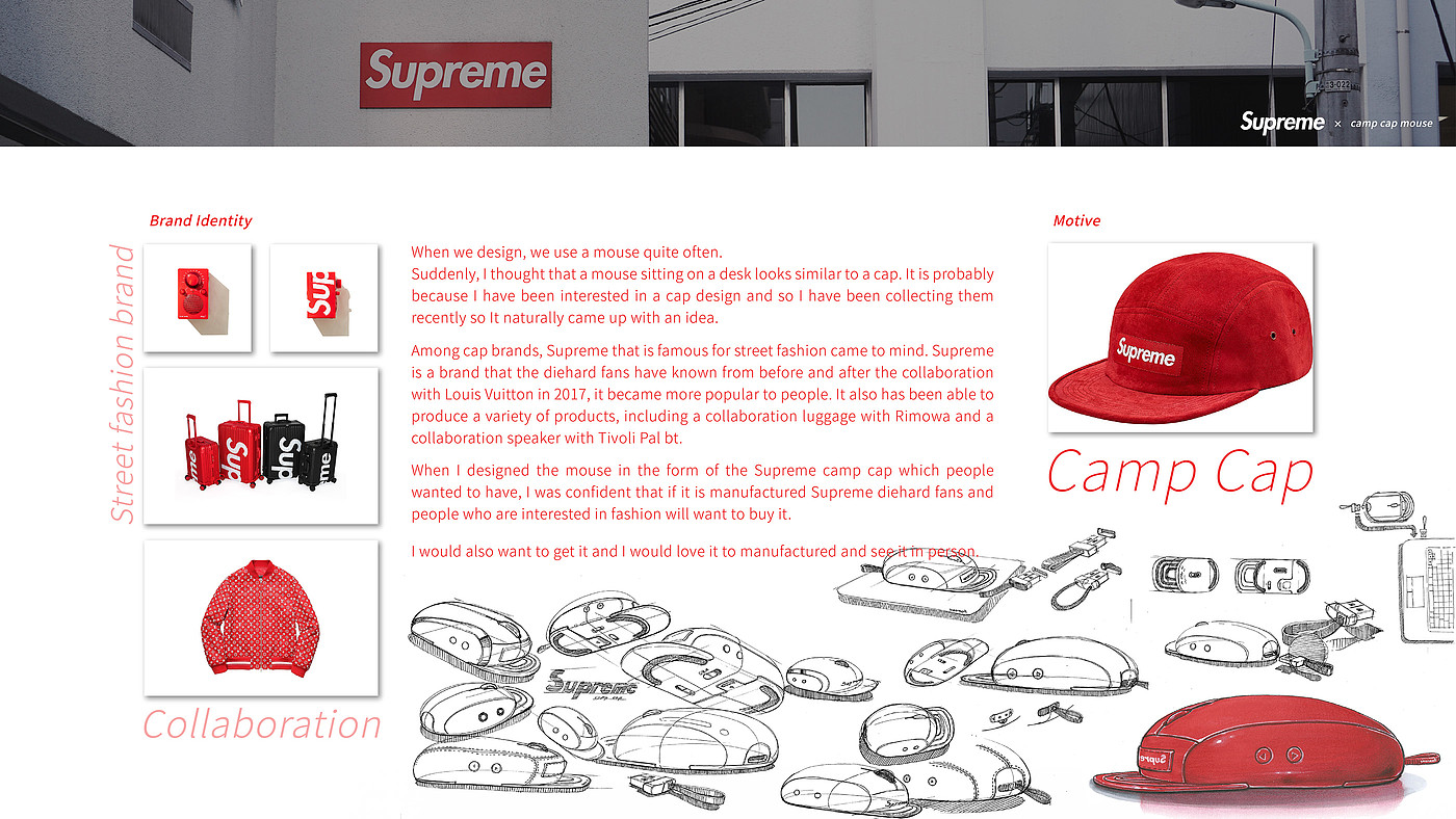 Hat，red，supreme，originality，mouse，