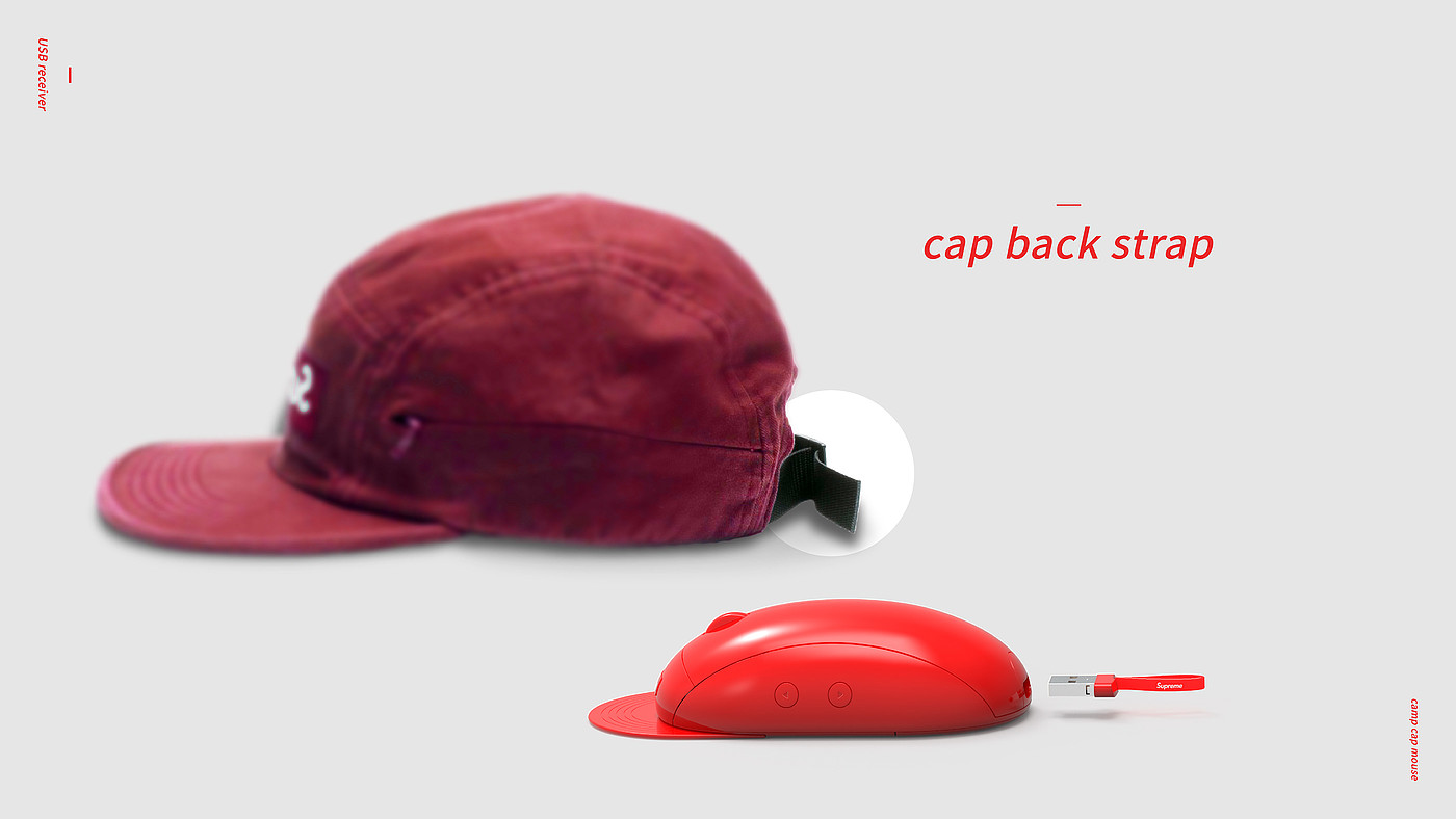 Hat，red，supreme，originality，mouse，