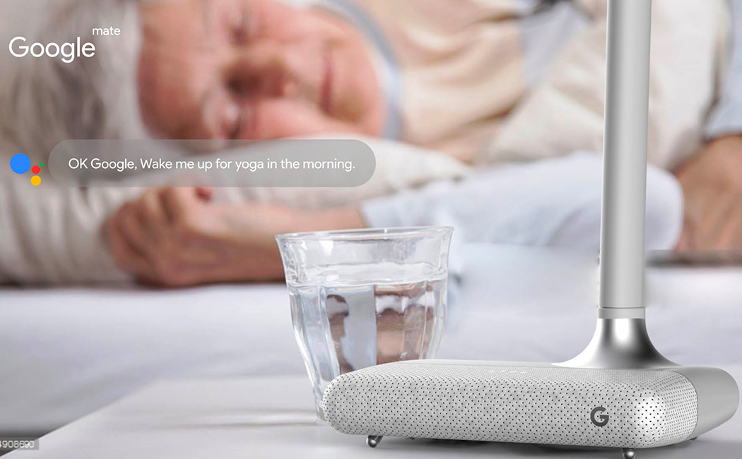 Products for the elderly，intelligence，Desk lamp，mobile phone，alarm clock，industrial design，product design，google，