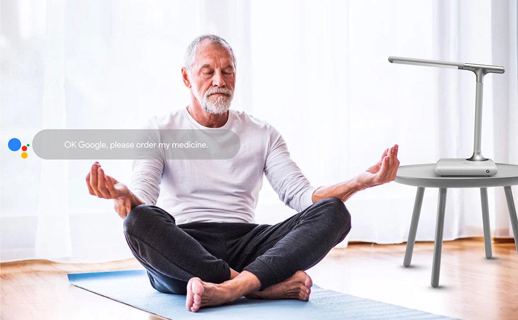 Products for the elderly，intelligence，Desk lamp，mobile phone，alarm clock，industrial design，product design，google，