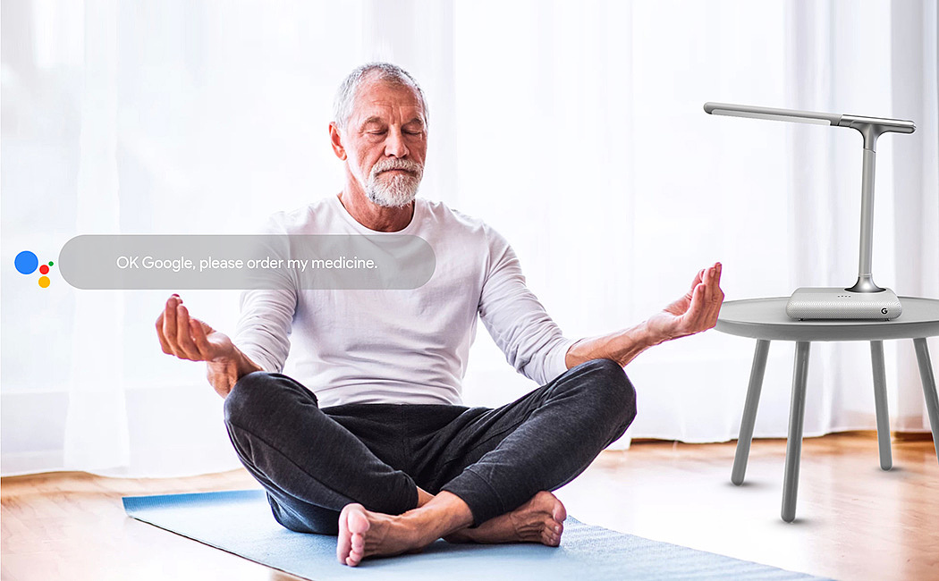 Products for the elderly，intelligence，Desk lamp，mobile phone，alarm clock，industrial design，product design，google，