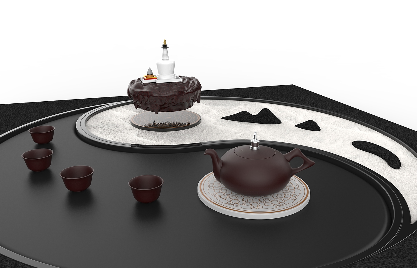 tea set，Tai Chi，yin-yang，the north sea，Cultural creation，