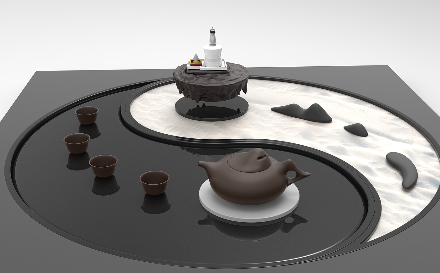 tea set，Tai Chi，yin-yang，the north sea，Cultural creation，