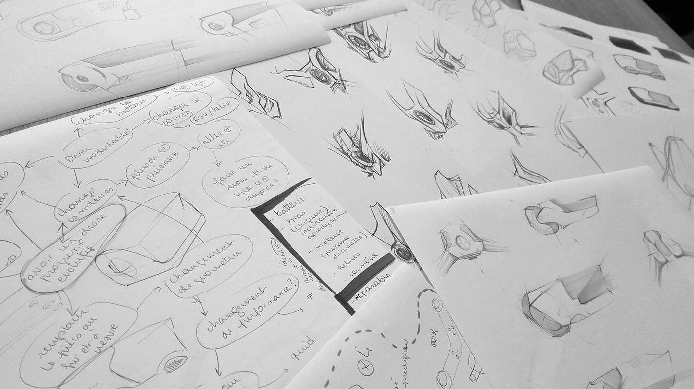 Parrot ANAFI，Anafi，Parrot，fold，sketch，black，UAV，