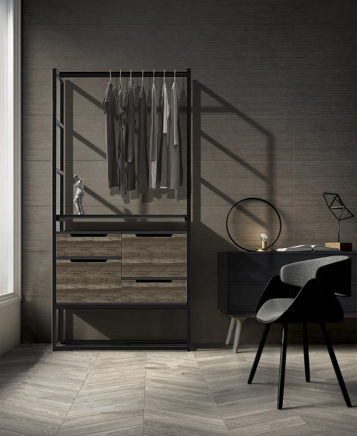 furniture，Receive，Add storage，Hogeun Jang，oak，coat hanger，container，drawer，