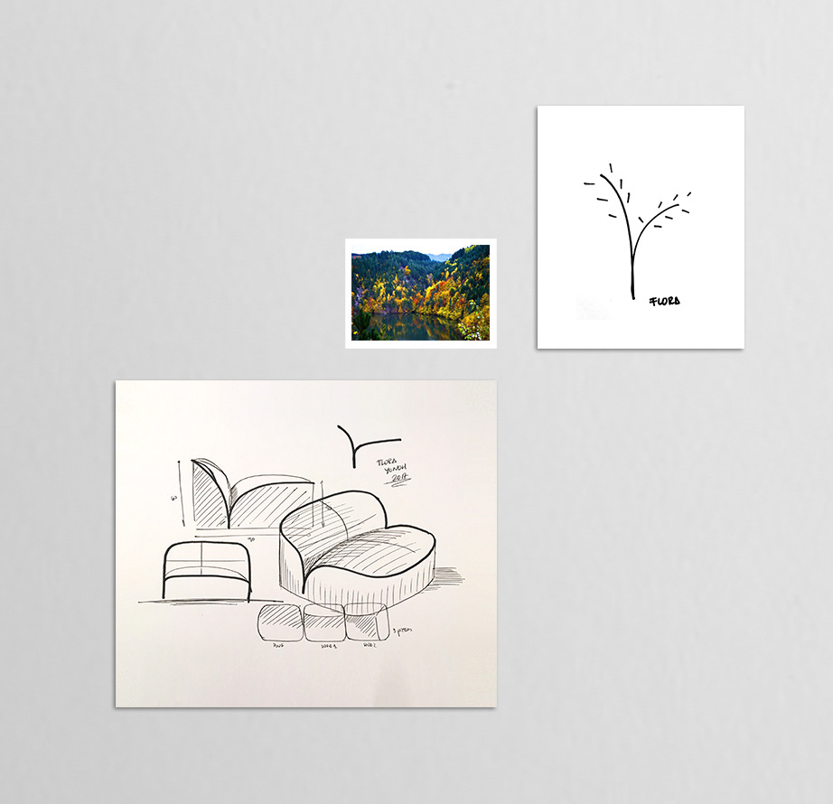 product design，sofa，flora，