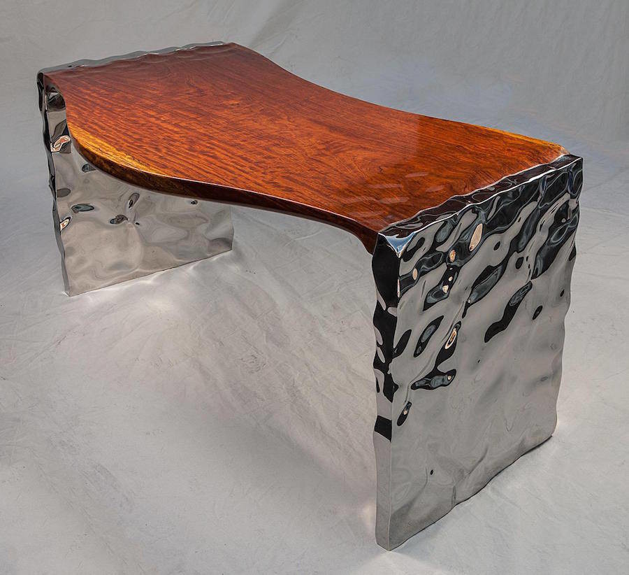 wood，stainless steel，Sculpture，fashion，modern，flow，