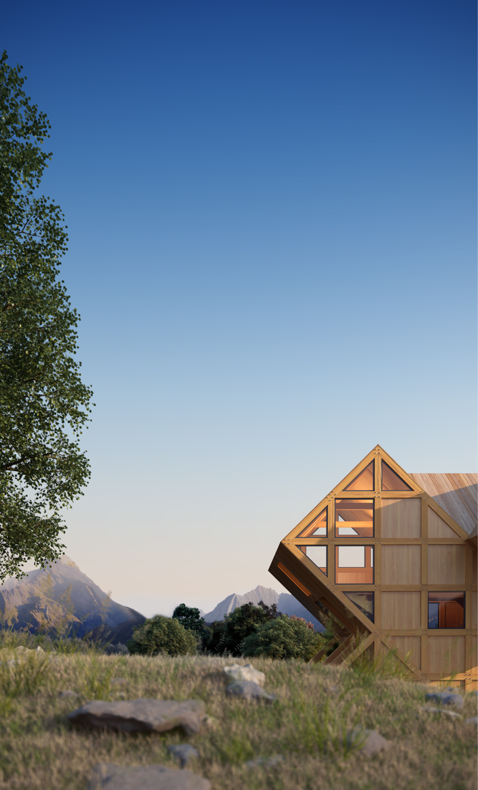 house，wooden ，mountain range，rural，