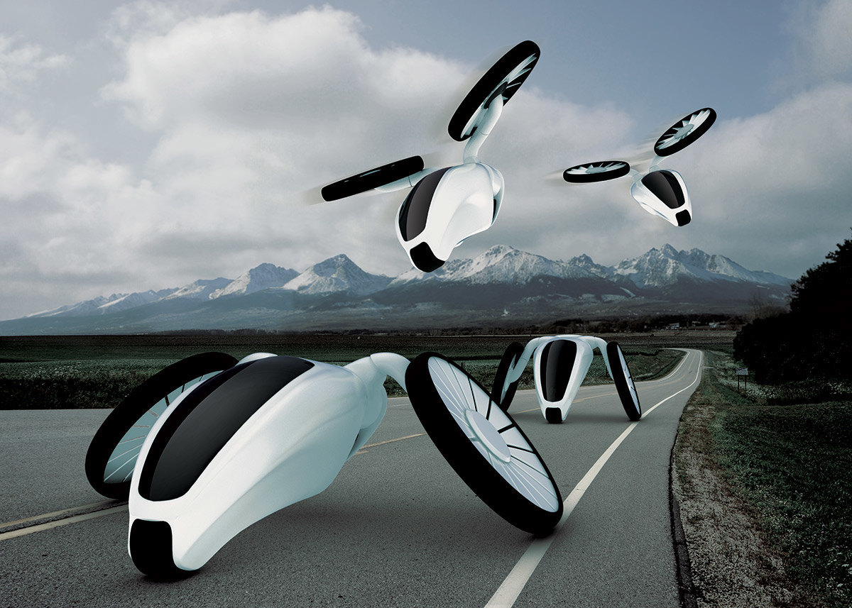 Automatic design，Traffic concept，Adjustable propeller arm，Propeller blade，industrial design，