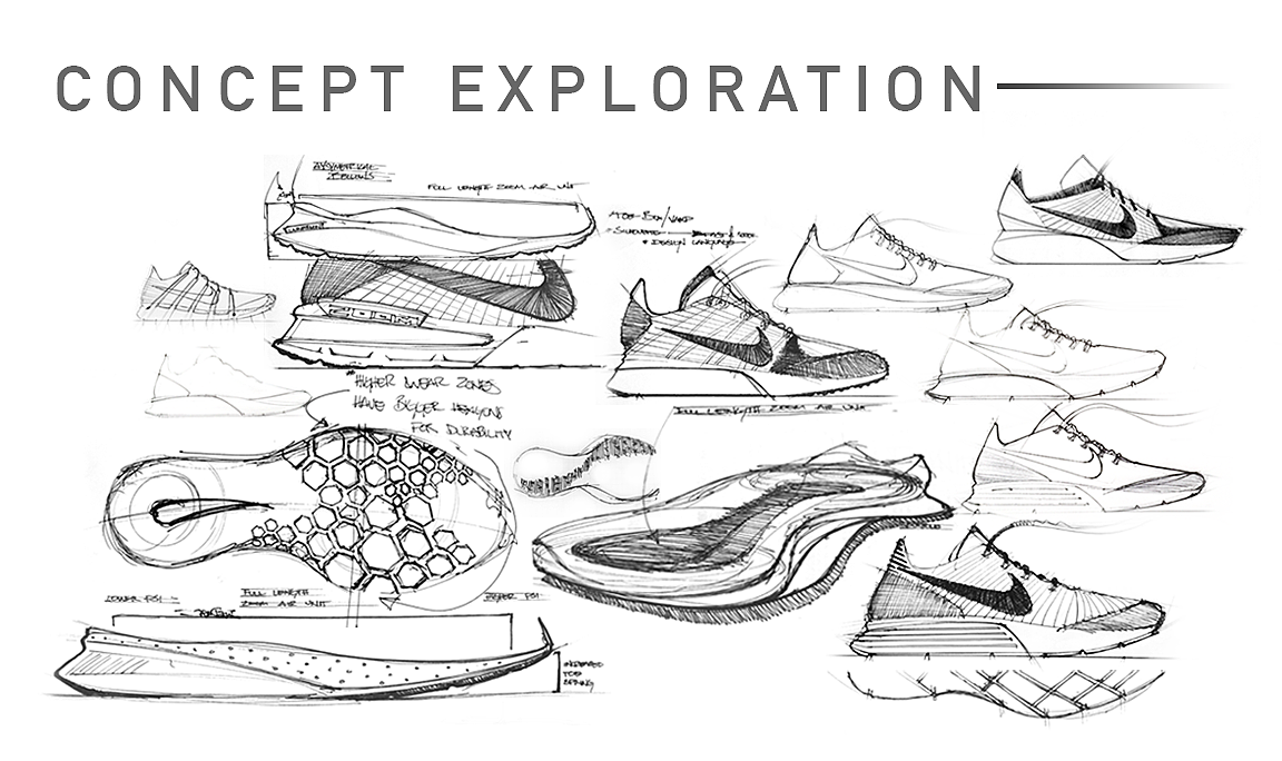 耐克，nike，手稿，草图，跑鞋，