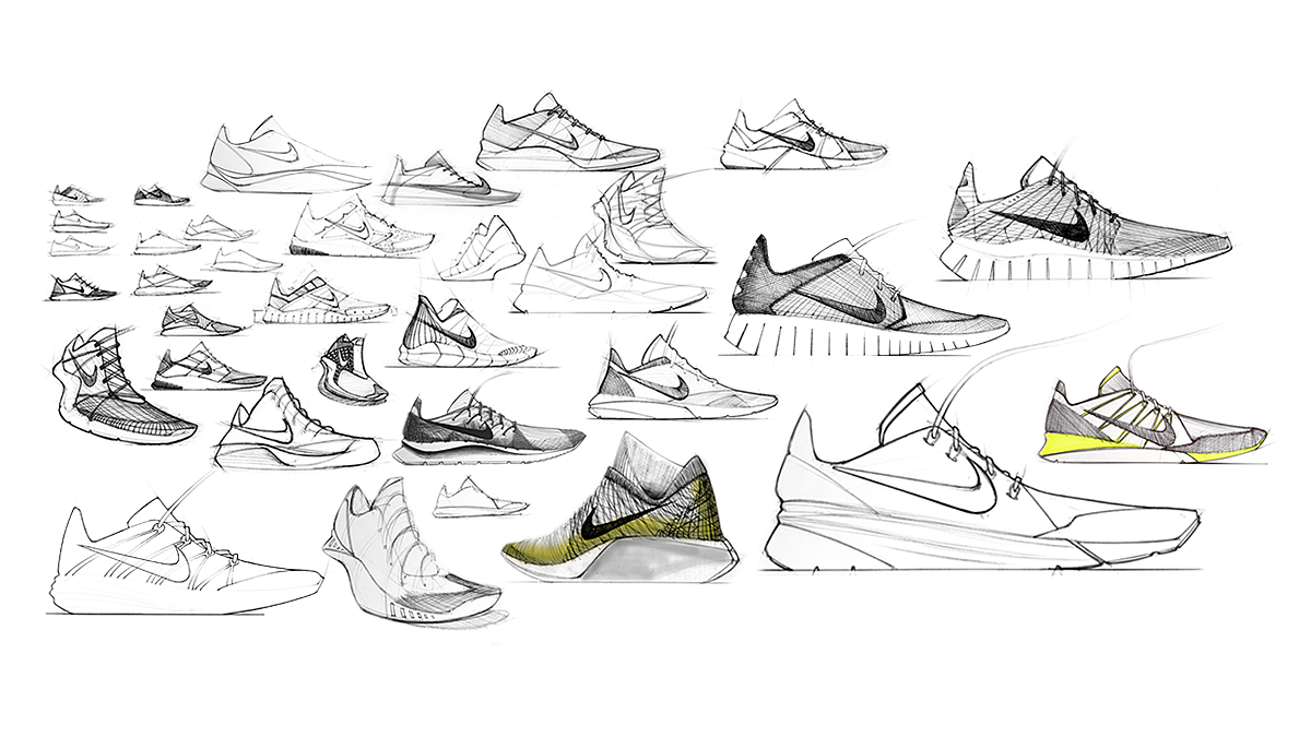 Nike，nike，manuscript，sketch，Running shoes，