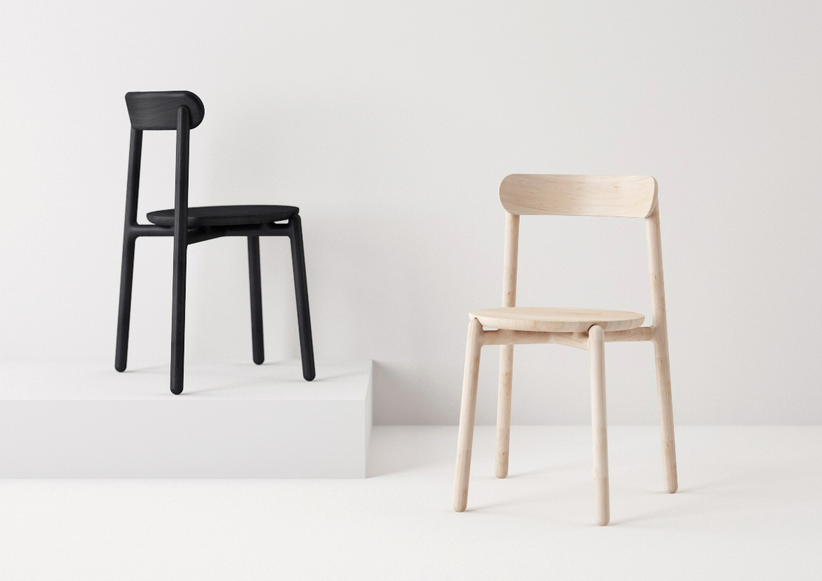 furniture design ，product design，industrial design，oak，Stack，Dining chair，chair，