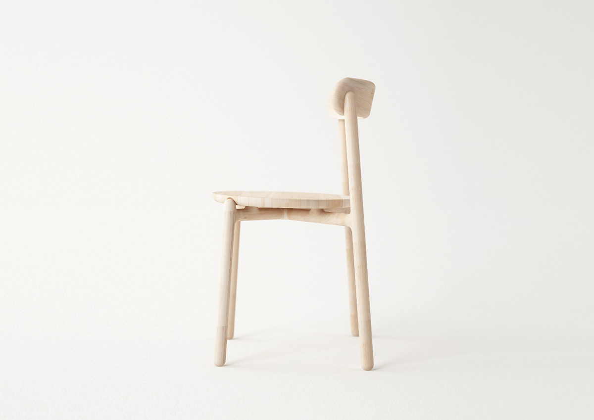 furniture design ，product design，industrial design，oak，Stack，Dining chair，chair，