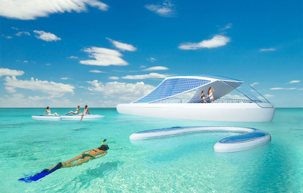 float，yacht，U-shaped design，