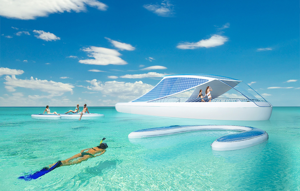 float，yacht，U-shaped design，