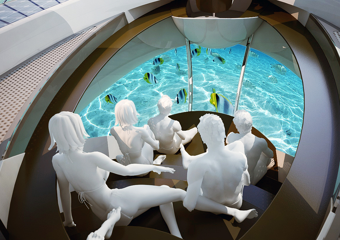 float，yacht，U-shaped design，