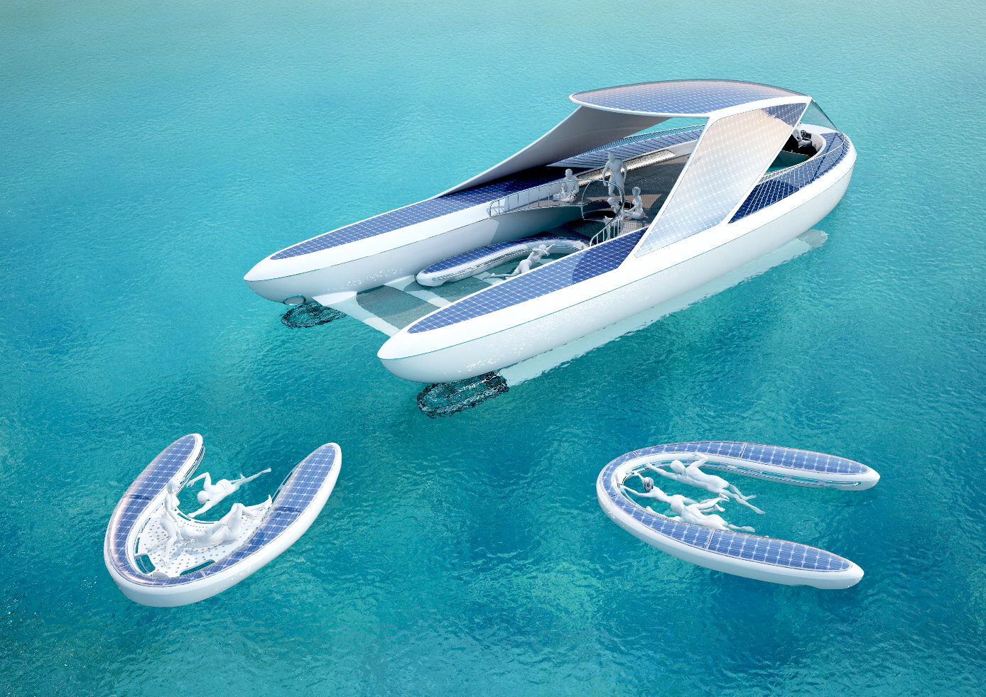 float，yacht，U-shaped design，