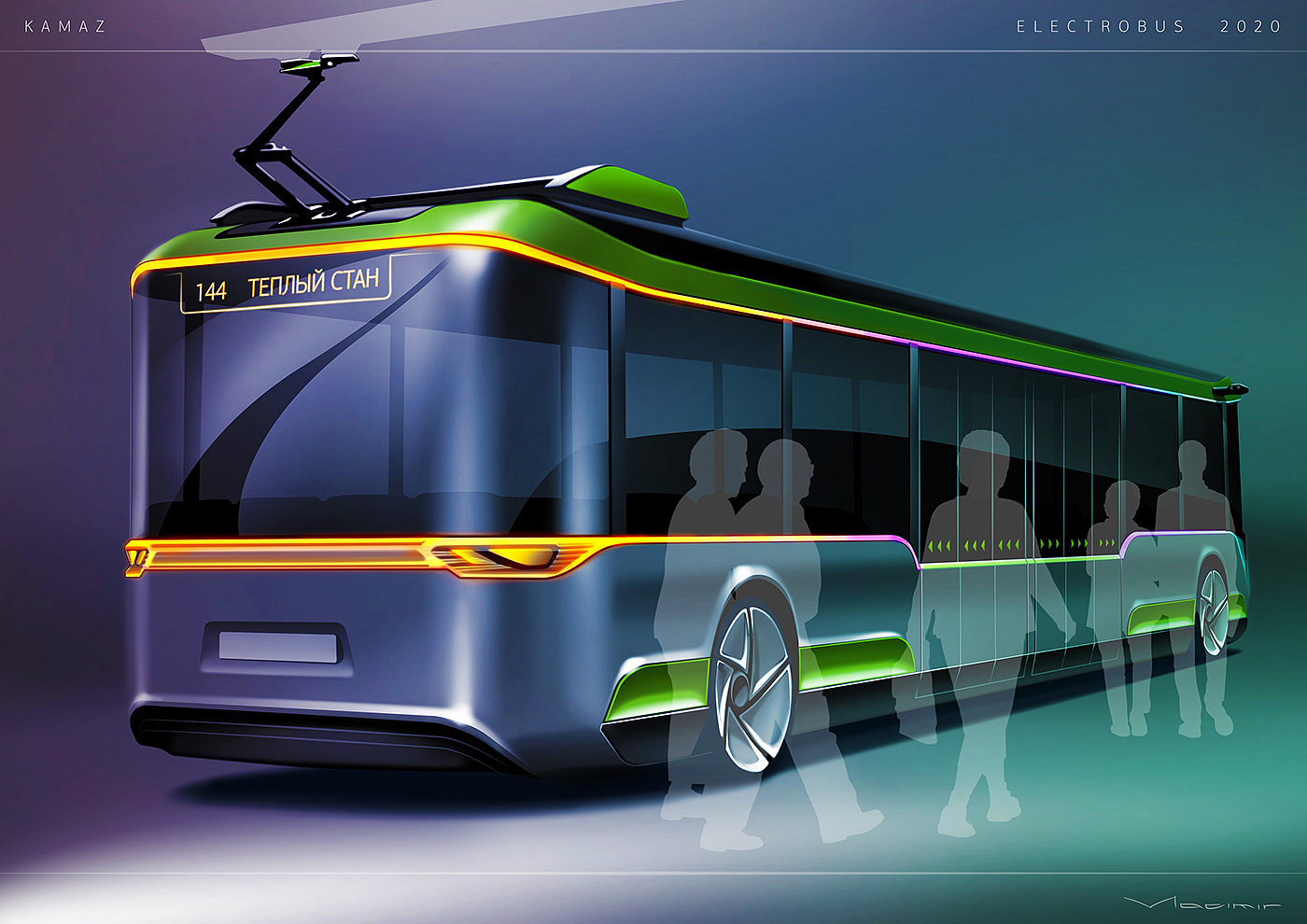 environment protection，draft，bus，Electric，Electric bus，kamaz，concept，traffic，