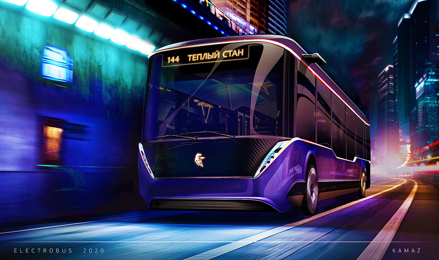 environment protection，draft，bus，Electric，Electric bus，kamaz，concept，traffic，