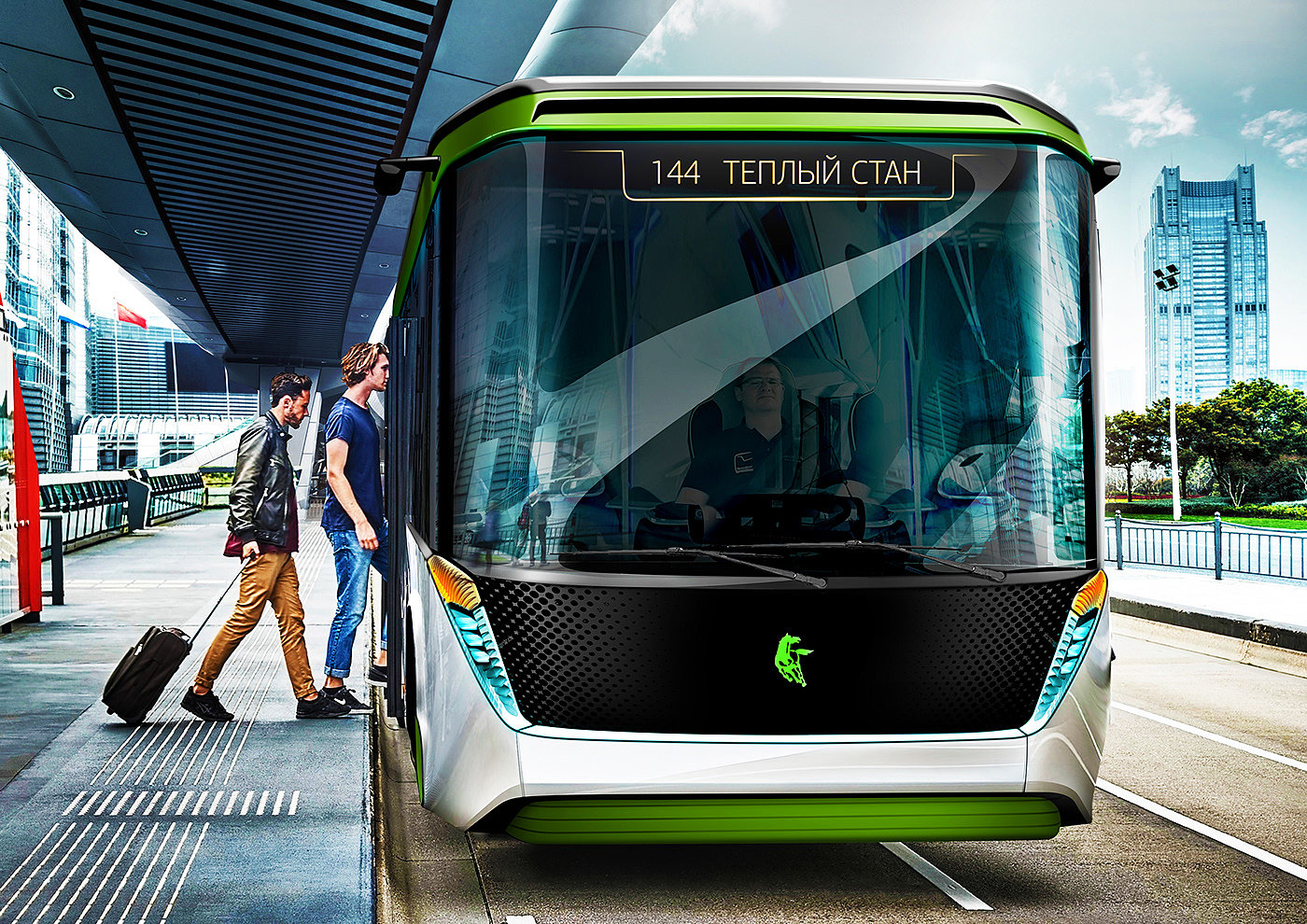 environment protection，draft，bus，Electric，Electric bus，kamaz，concept，traffic，