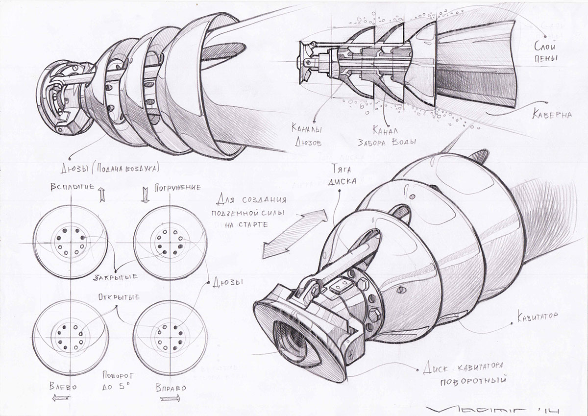 traffic，Underwater，sketch，submarine，concept，