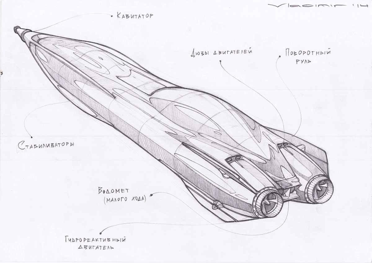 traffic，Underwater，sketch，submarine，concept，