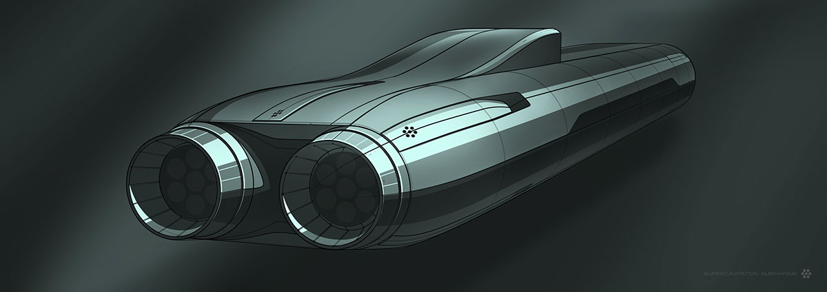 traffic，Underwater，sketch，submarine，concept，