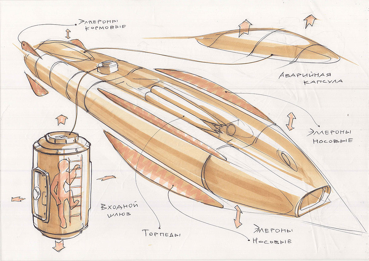 traffic，Underwater，sketch，submarine，concept，
