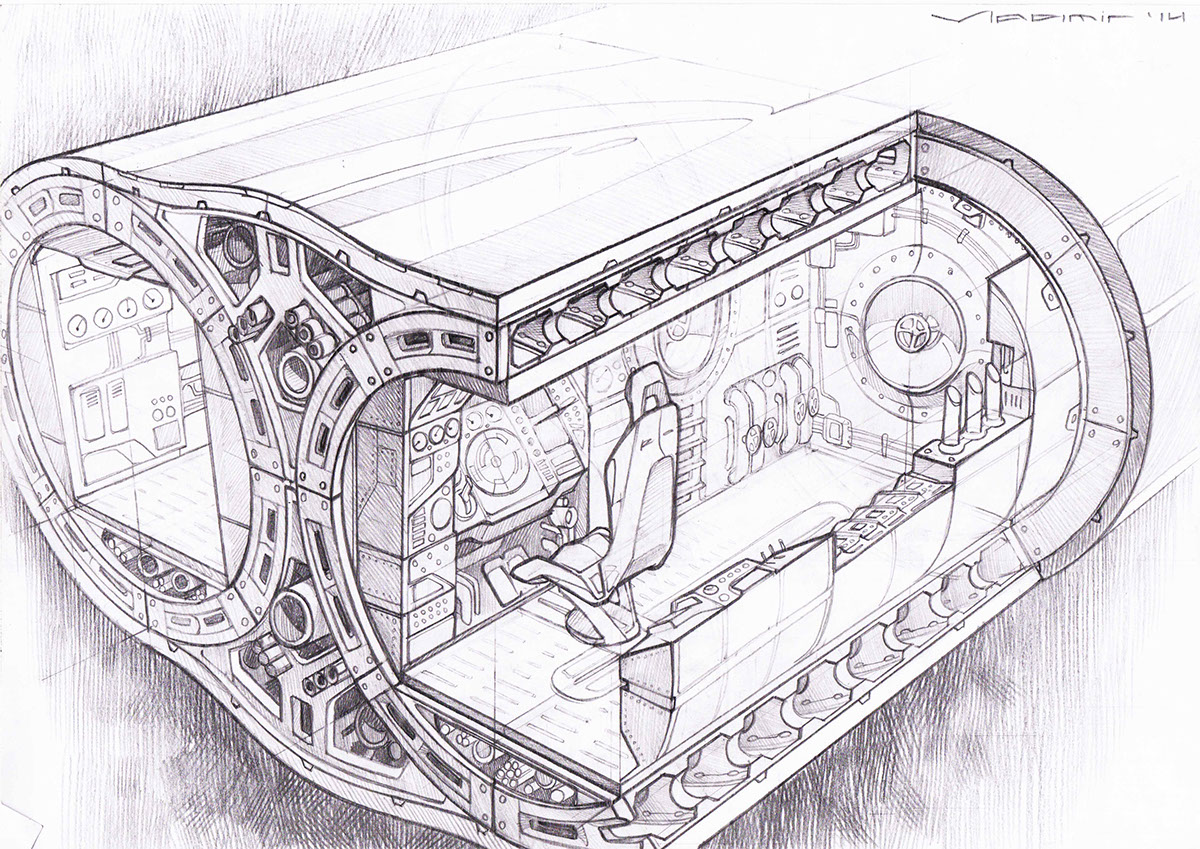 traffic，Underwater，sketch，submarine，concept，