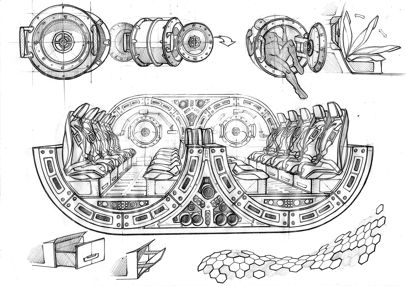 traffic，Underwater，sketch，submarine，concept，