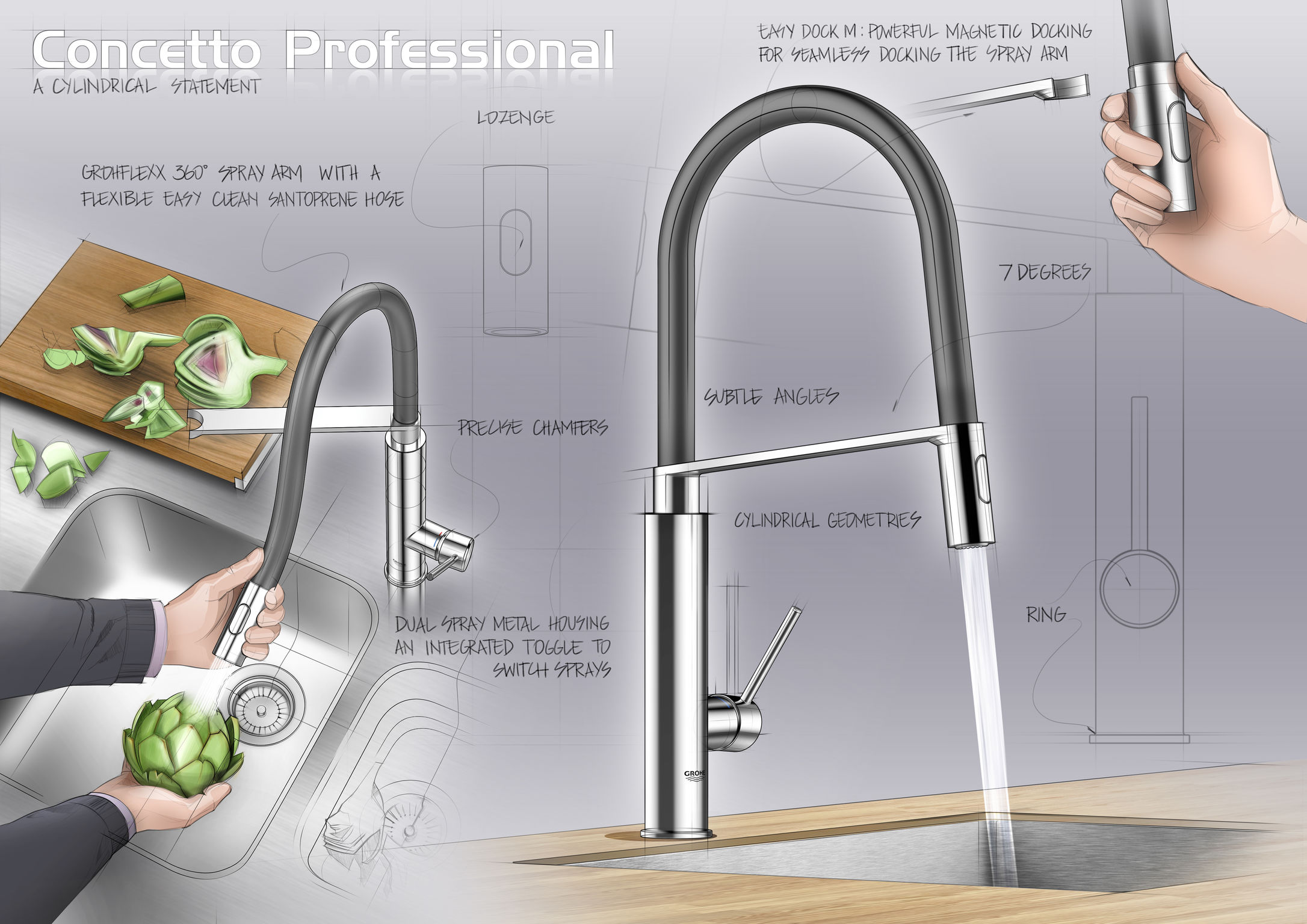 2017 red dot award，Concetto，water tap，kitchen，