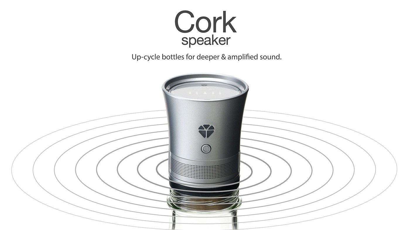 Cork Speaker，2017 red dot award，speaker，The wine bottle，