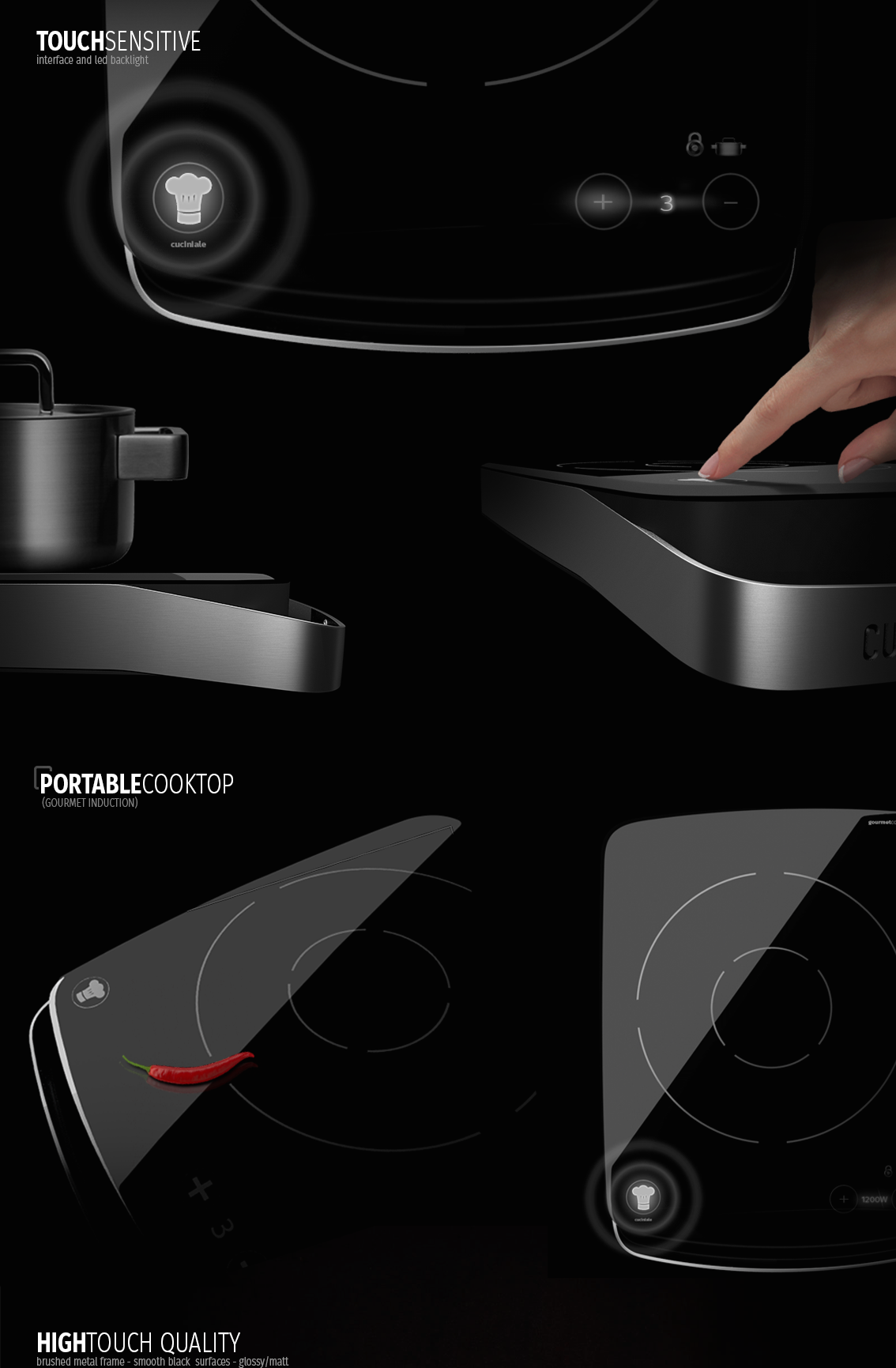 intelligence，Kitchen equipment，smooth，Metallic texture，