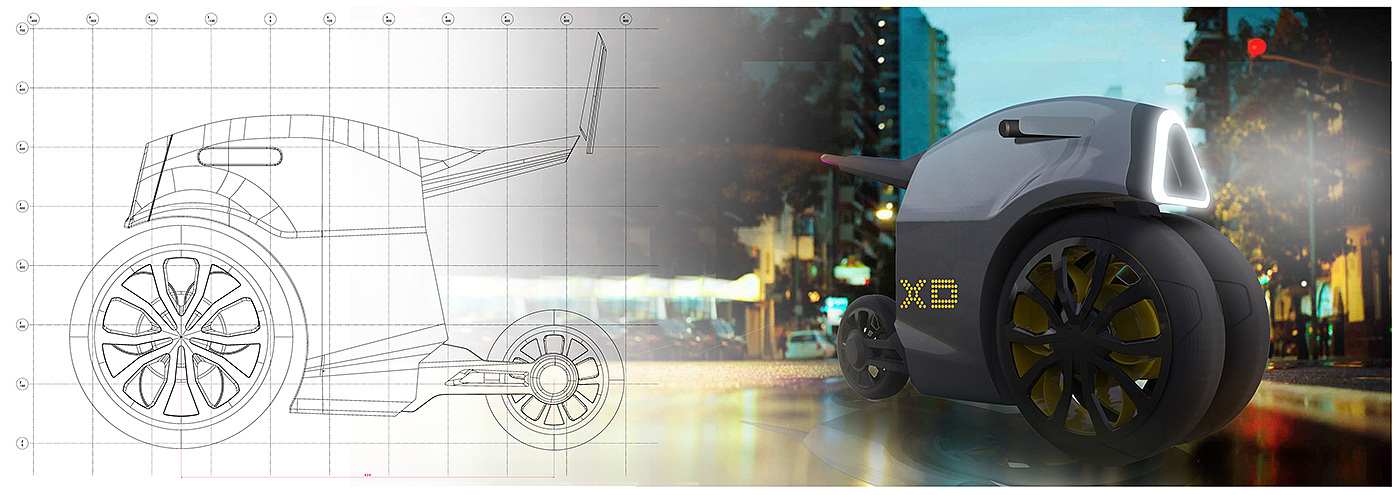 Elderly electric vehicle，industrial design，Automatic design，