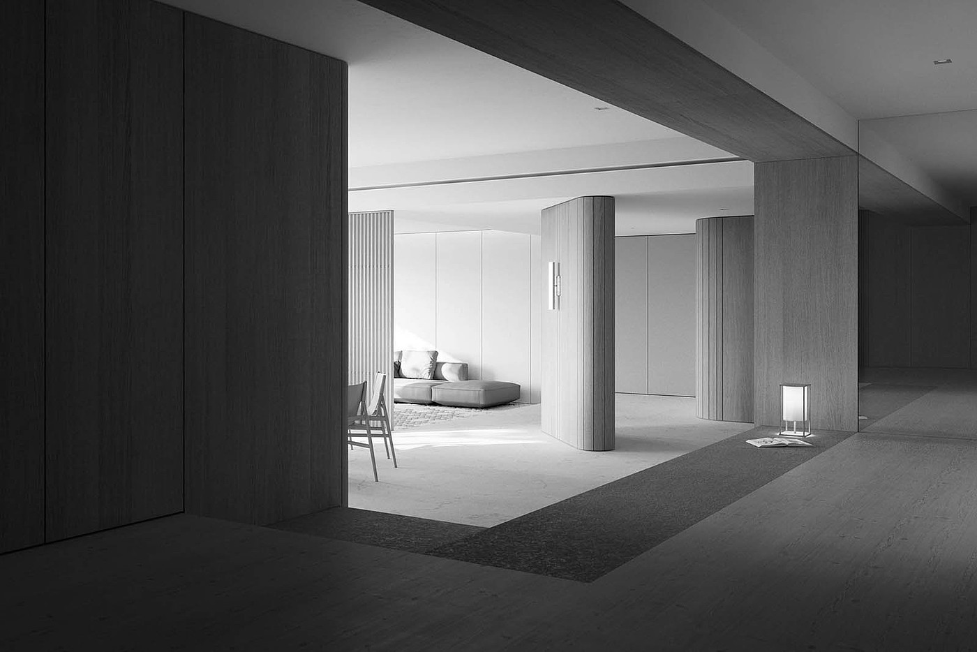 Minimalist，Interior design，Singapore，Sim building，black and white，