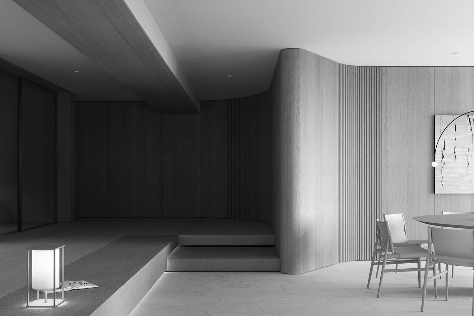 Minimalist，Interior design，Singapore，Sim building，black and white，