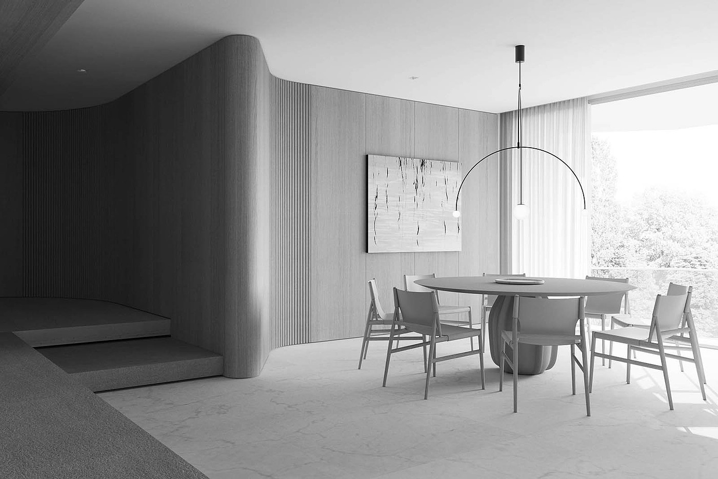 Minimalist，Interior design，Singapore，Sim building，black and white，