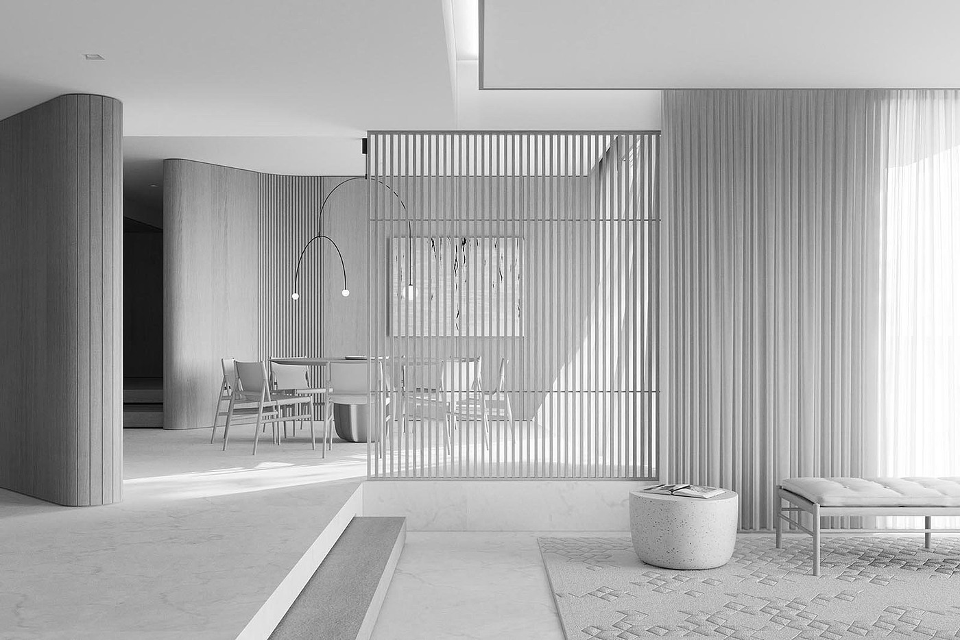 Minimalist，Interior design，Singapore，Sim building，black and white，