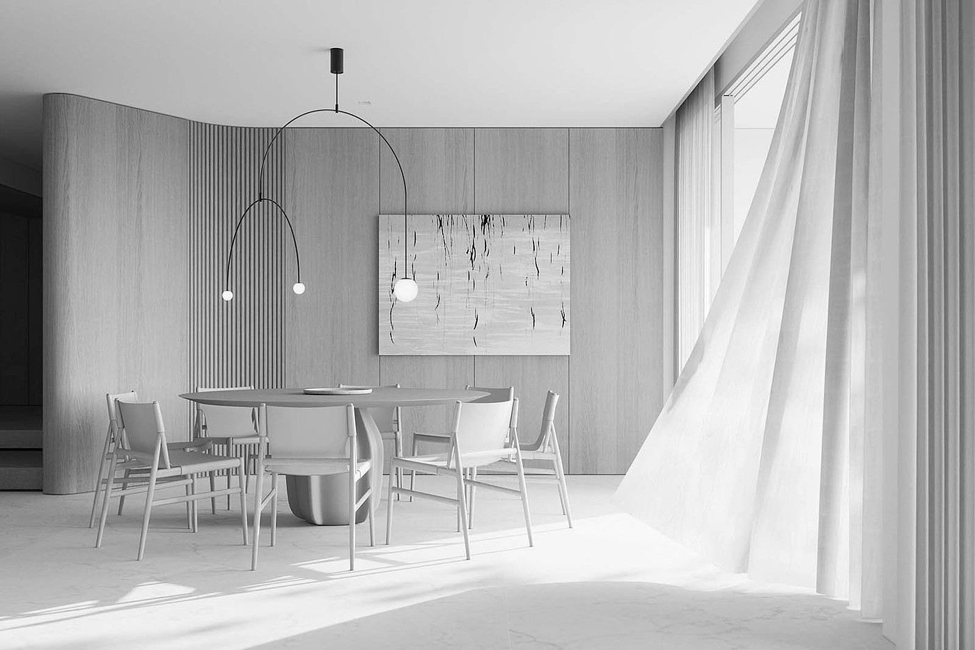 Minimalist，Interior design，Singapore，Sim building，black and white，