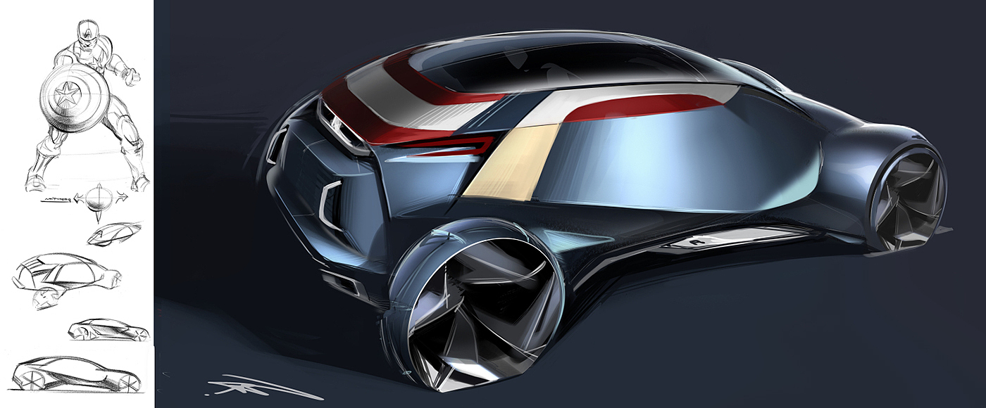 Bionics Design ，automobile，vehicle，Automotive PS，Automobile renderings，