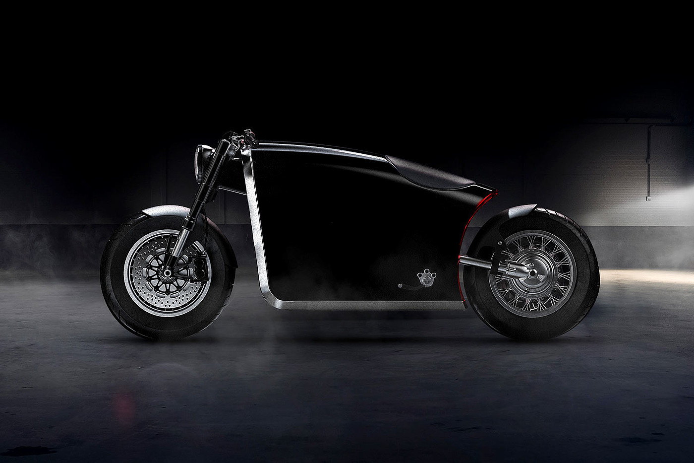 industrial design，black，motorcycle，