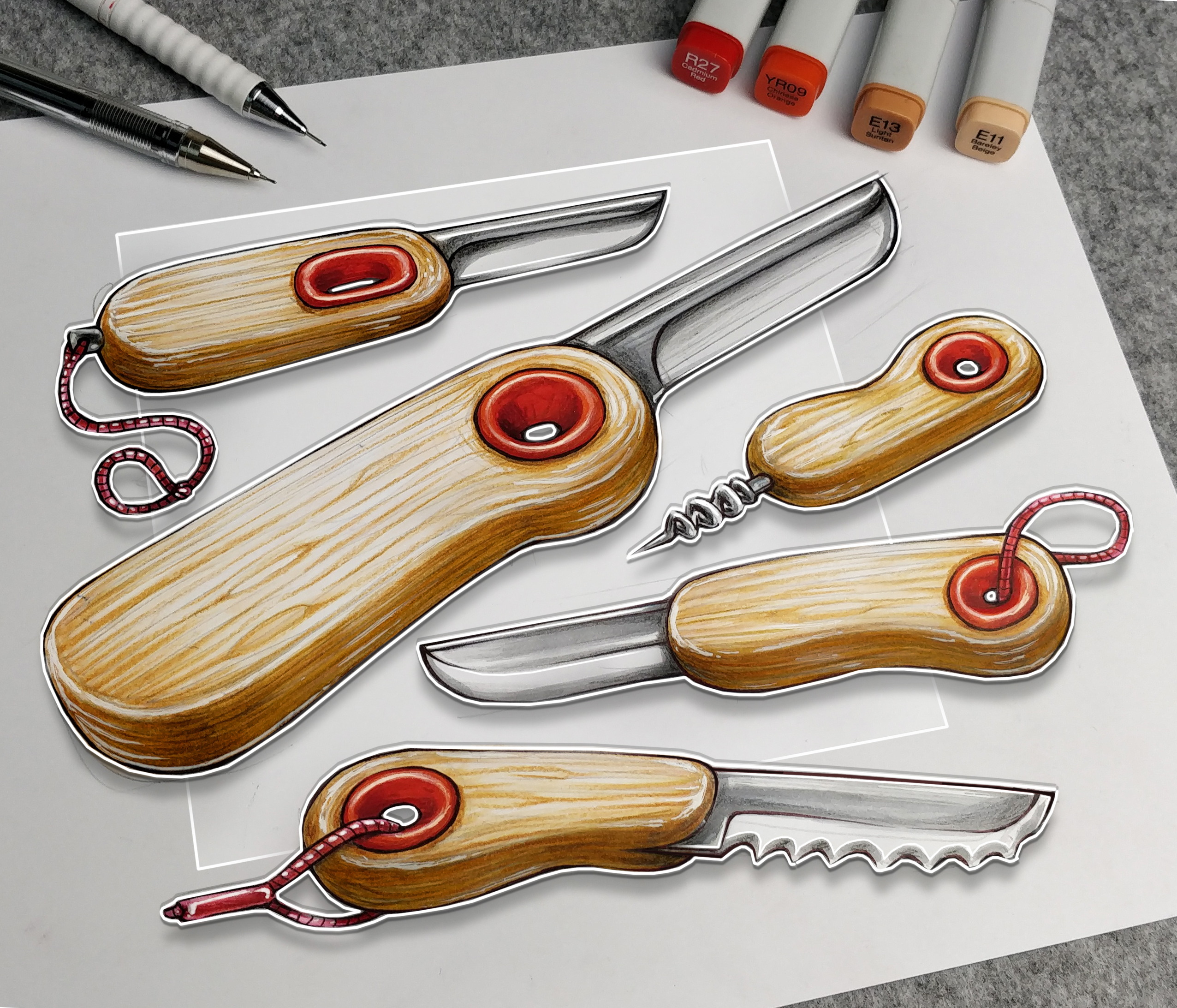 Hand drawn products，product design，Annual design，industrial design，Hand drawn，