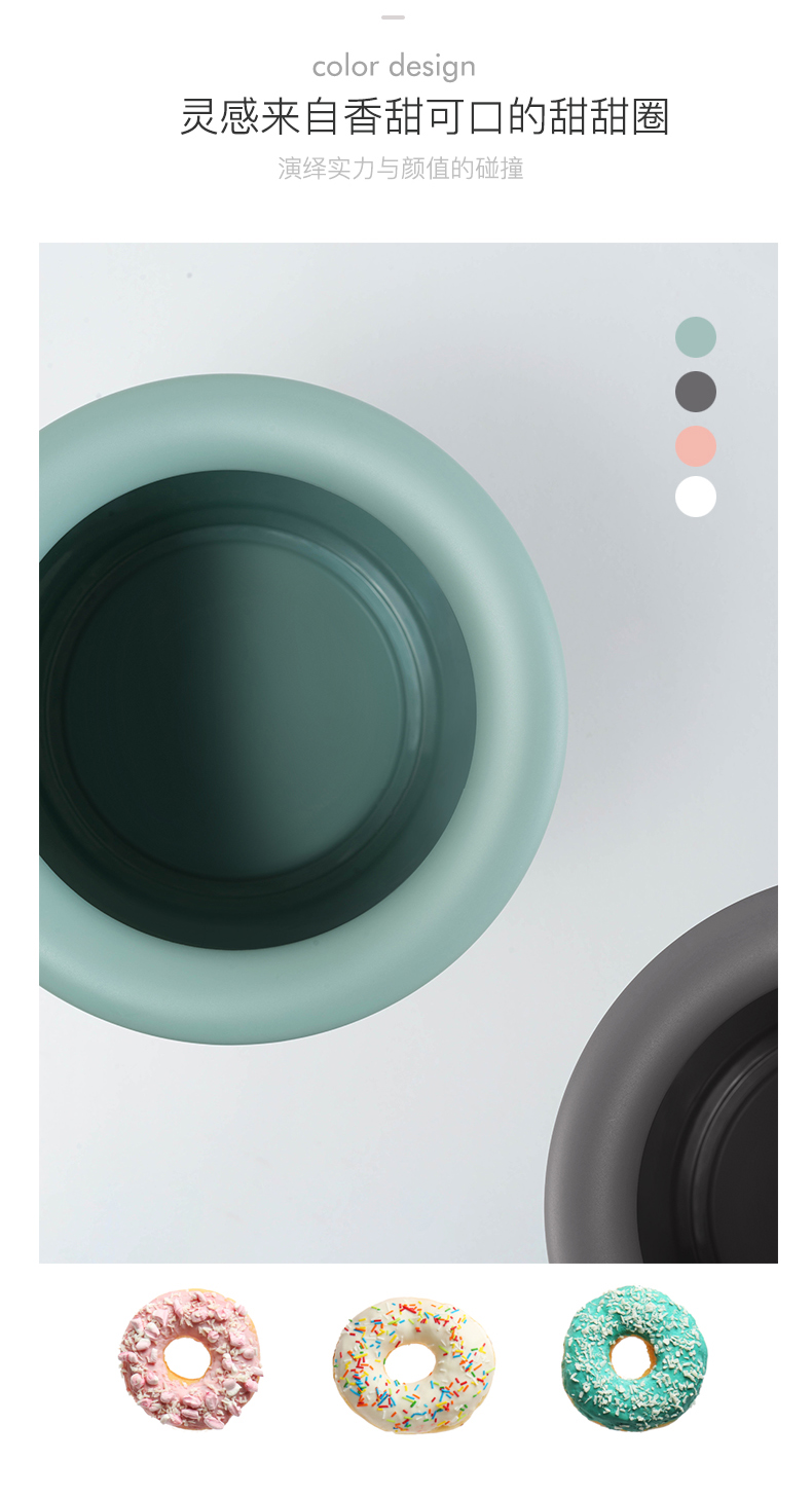 trash can，doughnut，Minimalist home，