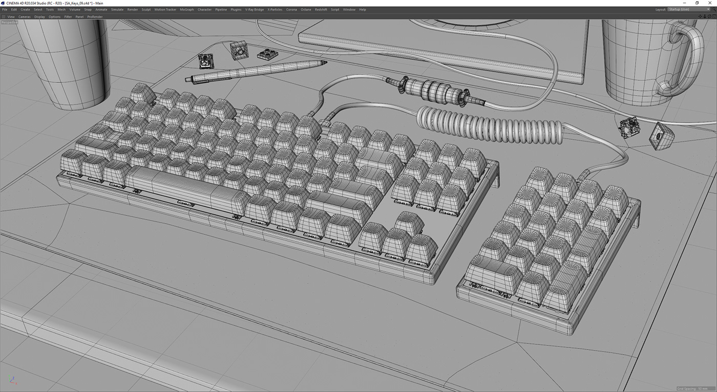 Design，Render，Mechanical keyboard，SLV SA-Keyboard，keyboard，Raphael Rau，